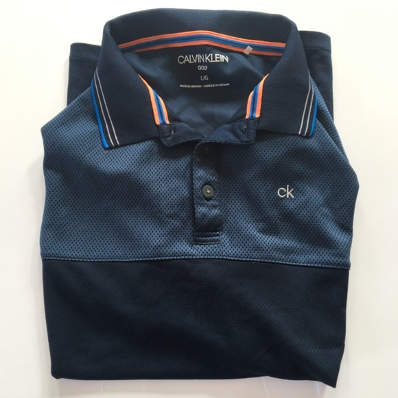 Calvin Klein Men’s Golf/Polo Shirt – Size: L/G – Two-tone Blue - Picture 2 of 6